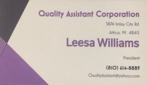 Leesa Williams Business Card